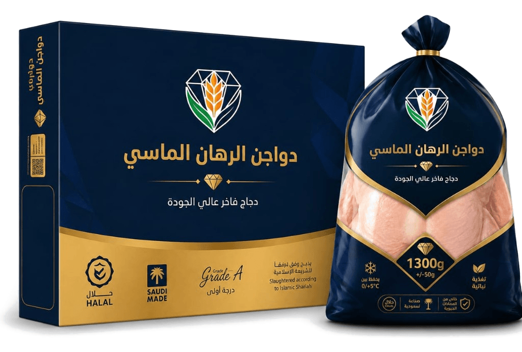 تغليف الرهان الماسي — كرتون جملة وكيس دجاج مبرد 1300g